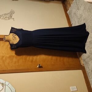 Miusol Womens Navy Blue Lace Chiffon Dress Size XL